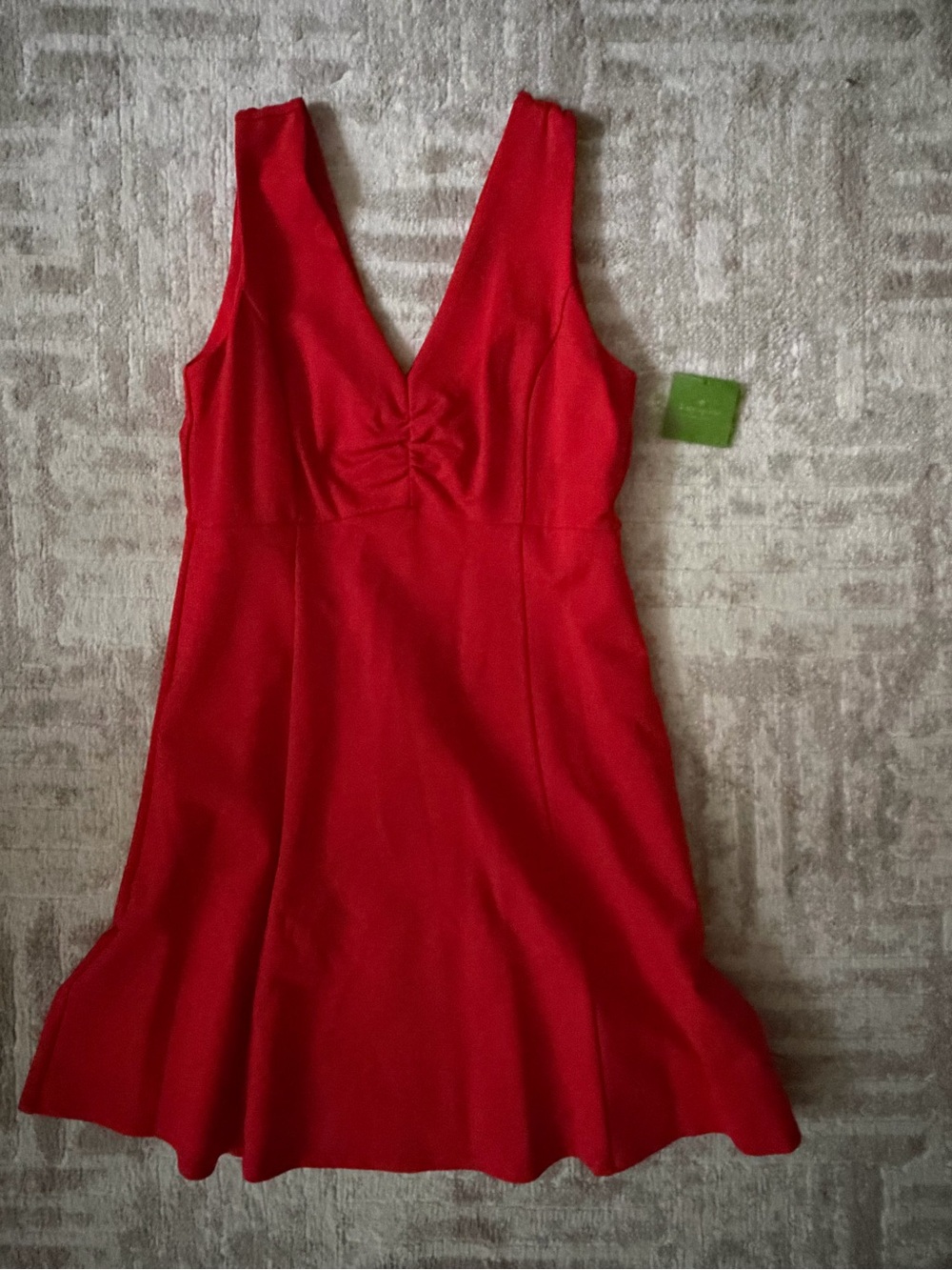 kate spade Red Sleeveless V-Neck Flared Mini Dress